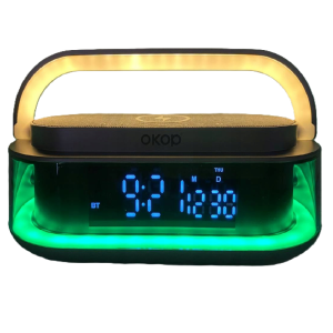 OKOP intelligens töltőállomás bluetooth hangszóróval, Qi kompatibilis, FM rádió, SD lejátszó és RGB LED kijelző KP-575 (BBJH) - Image 10