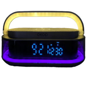 OKOP intelligens töltőállomás bluetooth hangszóróval, Qi kompatibilis, FM rádió, SD lejátszó és RGB LED kijelző KP-575 (BBJH) - Image 13