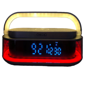 OKOP intelligens töltőállomás bluetooth hangszóróval, Qi kompatibilis, FM rádió, SD lejátszó és RGB LED kijelző KP-575 (BBJH) - Image 14