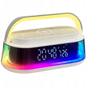 OKOP intelligens töltőállomás bluetooth hangszóróval, Qi kompatibilis, FM rádió, SD lejátszó és RGB LED kijelző KP-575 (BBJH) - Image 6