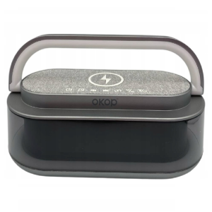 OKOP intelligens töltőállomás bluetooth hangszóróval, Qi kompatibilis, FM rádió, SD lejátszó és RGB LED kijelző KP-575 (BBJH) - Image 7
