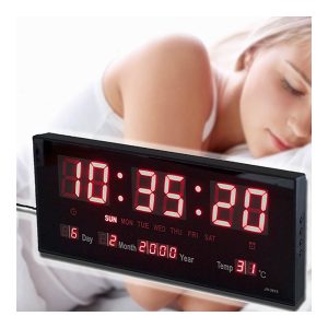 BB01 LED-es digitális tábla - óra, dátum és hőmérséklet kijelzéssel - asztalra és falra is helyezhető - 33x13cm (BBL) - Image 3