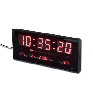 BB01 LED-es digitális tábla - óra, dátum és hőmérséklet kijelzéssel - asztalra és falra is helyezhető - 33x13cm (BBL) - Image 6