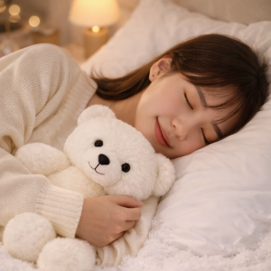 PiheMackó fehér plüss maci – puha, ölelhető teddy mackó gyerekeknek és ajándéknak (BBJ) - Image 2