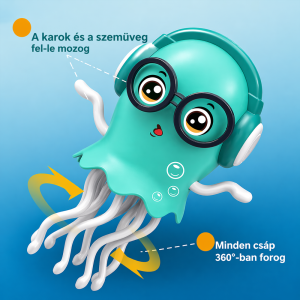 PoliPanna táncoló játék polip – szemüveges zenélő party medúza fényekkel gyerekeknek (BBMJ) - Image 5