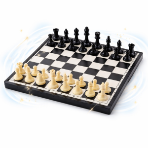 Poptoy klasszikus sakk készlet – stratégiai társasjáték gyerekeknek és felnőtteknek, kompakt sakk szett 11×23×3 cm (BBMJ) - Image 1