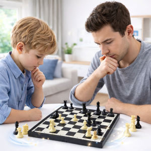 Poptoy klasszikus sakk készlet – stratégiai társasjáték gyerekeknek és felnőtteknek, kompakt sakk szett 11×23×3 cm (BBMJ) - Image 2
