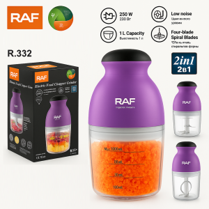 RAF elektromos turmixgép és aprító – 2 az 1-ben élelmiszer-daráló, 1 literes tartállyal R-332 (FX) (BBD) - Image 7