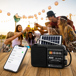 RDD hordozható Bluetooth rádió és napelemes LED hangszóró USB/TF lejátszóval – RD-321BTS (BBJH) - Image 4