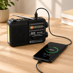 RDD hordozható Bluetooth rádió és napelemes LED hangszóró USB/TF lejátszóval – RD-321BTS (BBJH) - Image 5