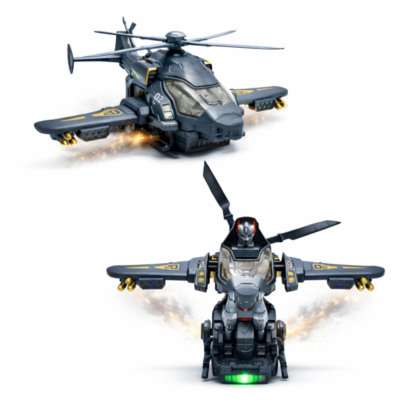 RoboChopper transformer helikopter – átalakuló robot játék LED fénnyel és hanggal (BBJ) 1 (3)