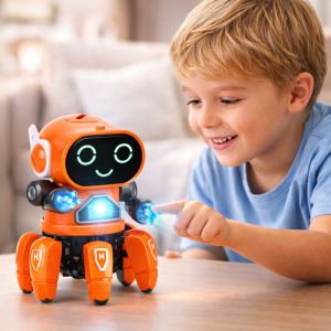 RoboZümi interaktív világító robot – LED-es mozgó játék robot gyerekeknek, fényeffektusokkal (BBJ) - Image 2