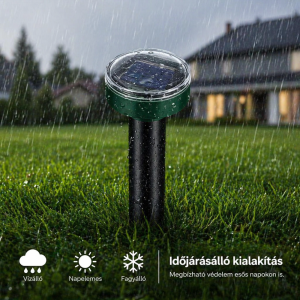 RodentAway napelemes rágcsálóriasztó – kör alakú ultrahangos vakond-, egér- és pocokriasztó kertbe (BBD) - Image 3
