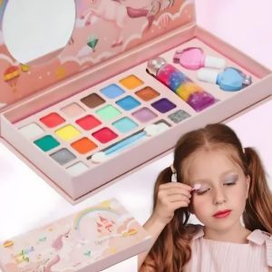 Beautiful baby rózsaszín divat sminkkészlet lányoknak – tükrös kozmetikai paletta játékos stílusos szórakozáshoz (BBJ) - Image 2
