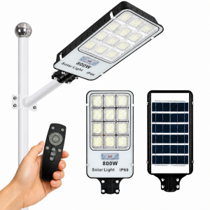 SL-88895 napelemes LED utcai lámpa 800W – IP66 kültéri mozgásérzékelős udvari világítás távirányítóval (BBD) - Image 8