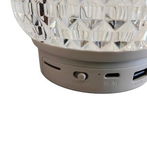 GIBOX G5S 2in1 kristály alakú okos lámpa - USB-ről tölthető, felakasztható party lámpa Bluetooth hangszóróval (THM) - Image 9
