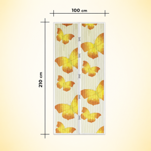 Sárga pillangós mágneses szúnyogháló ajtóra 100×210 cm – automata záródású rovarháló függöny (GL-11398L) - Image 4