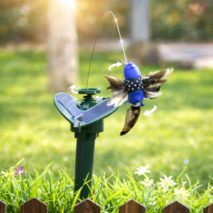 SolarBloom napelemes táncoló kolibri kerti dekoráció – mozgó napenergiás kerti dísz 40 cm (BBJ) - Image 2