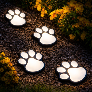 SolarPaw napelemes mancs mintás LED kerti dekor lámpa szett 3 db kültéri díszvilágítás (BBD) - Image 2