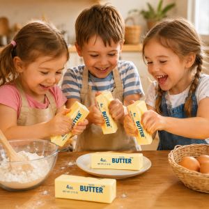 Butter squishy stresszoldó játék – puha nyomkodható hab fidget játék sárga kivitelben (BBE) - Image 3