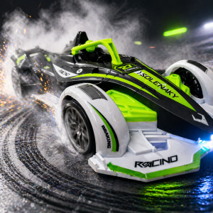 SpeedRacer RC versenyautó zöld-fekete-fehér kivitelben – távirányítós sportautó gyerekeknek, nagy sebességű játék autó (BBJ) - Image 5