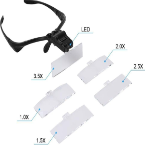 Szemüveg nagyító fejpánttal led világítással precíziós munkákhoz (FX) - Image 2