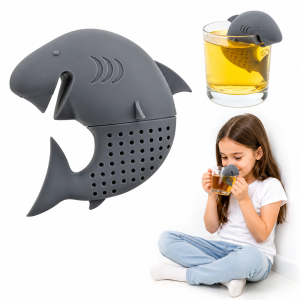 Szilikon cápa tea forrázó – aranyos teaszűrő 7 cm - szürke (BLLV) (FX) - Image 7