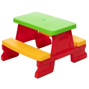Színes gyermek kerti pad és asztal szett – tartós műanyag 70 x 79 x 47 cm- piros(BBJ) - Image 6