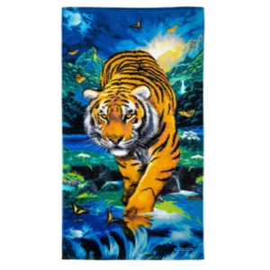 Szuper nedvszívó tigris mintás plüss strandfürdőlepedő 70 x 140 cm (BBCD) - Image 1