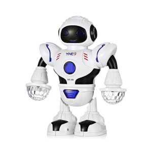 Táncoló, zenélő világító robot - karjában LED lámpákkal, forgó fénysugarakkal HT-01 (BBJ) - Image 6
