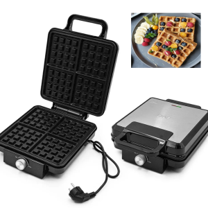 Tapadásmentes gofrisütő beépített jelzőfénnyel, 1500W - családi reggelikhez, desszertekhez (BBV) - Image 1