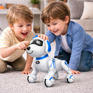 TurboTappancs – távirányítós interaktív robot kutya, hangokkal, angol szavak tanításával, tánc funkcióval – USB újratölthető, kék (BBJ) - Image 2