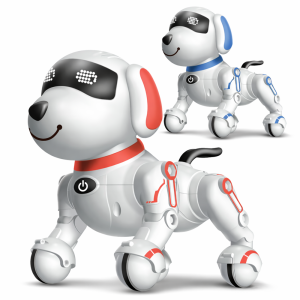 TurboTappancs – távirányítós interaktív robot kutya, hangokkal, angol szavak tanításával, tánc funkcióval – USB újratölthető, piros (BBJ) - Image 1