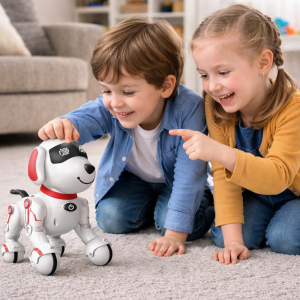 TurboTappancs – távirányítós interaktív robot kutya, hangokkal, angol szavak tanításával, tánc funkcióval – USB újratölthető, piros (BBJ) - Image 2