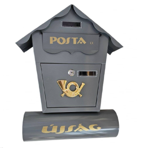 Utcai postaláda újságtartóval – szürke (BBL) (BBA)