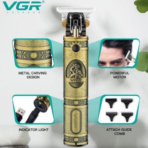 VGR-V85 gravírozott hajnyíró titánium pengével, cserélhető precíziós vágó fejekkel (BBV) - Image 2