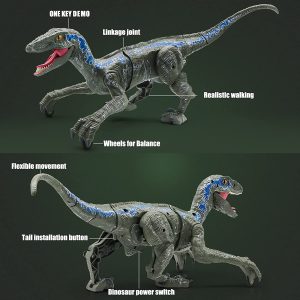 Velociraptor távirányítós játék dínó élethű hanghatásokkal - 31 cm (BBJ) - Image 4