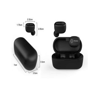 M12 vezeték nélküli 5.0 Bluetooth-os mini fülhallgató, praktikus tokkal - telefonáláshoz, zenehallgatáshoz - fekete (BBV)(FX) - Image 4