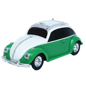 Volkswagen Bogár alakú világító bluetooth hangszóró és rádió - zenélő retro taxi működő fényszórókkal és guruló kerekekkel - 23 cm (FX)(BBD) - Image 4