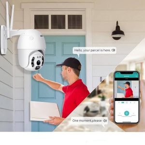 Telefonról vezérelhető PTZ01 WIFI-s biztonsági kamera - mozgásérzékelős, 360°-ban forgatható, időjárásálló - fehér (FX) (BBV) (BBD) - Image 4