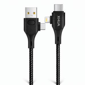 XHUA X162 4 az 1-ben gyorstöltő adatkábel – USB töltőkábel Lightning, Type-C és Micro USB csatlakozókkal - Image 1