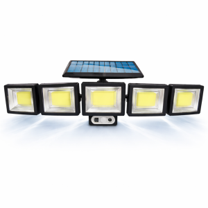 Nexolux napelemes LED fali lámpa – 5 fejes, 300 COB LED-es kültéri biztonsági lámpa mozgásérzékelővel (BBV) - Image 5
