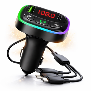Xhua KOS-15 Bluetooth FM transzmitter autós töltő és kihangosító – MP3 lejátszó, USB, vezeték nélküli autós adapter (BBV) - Image 5