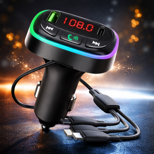 Xhua KOS-15 Bluetooth FM transzmitter autós töltő és kihangosító – MP3 lejátszó, USB, vezeték nélküli autós adapter (BBV) - Image 4