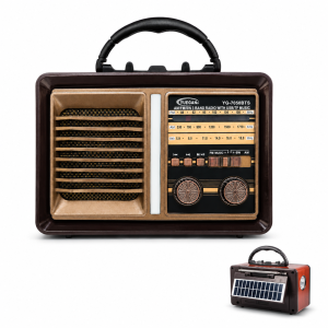 YUEGAN YG-7050BTS retro Bluetooth rádió – hordozható AM/FM/SW multimédiás hangszóró USB/TF lejátszóval (BBD) - Image 1