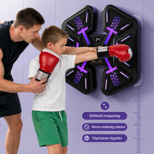 Zenélő LED boxfal gyerekeknek – Box tréner reflexfejlesztő bokszgép kesztyűvel (BBJ) - Image 3