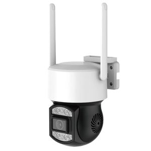 Telefonról vezérelhető PTZ02 WIFI-s biztonsági kamera - mozgásérzékelős, 360°-ban forgatható, időjárásálló - fekete (BBD)