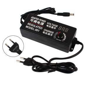 LCD kijelzős hálózati adapter túltöltés elleni védelemmel és feszültség szabályozóval - 100V-240V 50/60Hz (THM) - Image 1