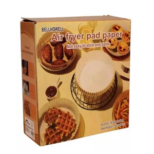 50 db air fryerbe helyezhető kerek sütőpapír - tapadásmentes sütőkosár olaj nélküli sütőhöz - 16 x 4 cm (BBKM)(BBM) - Image 3