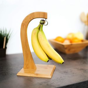 2in1 banán érlelő és frissen tartó kampó bambuszból és fémből - 28,5x16x16 cm (BBKM) - Image 3